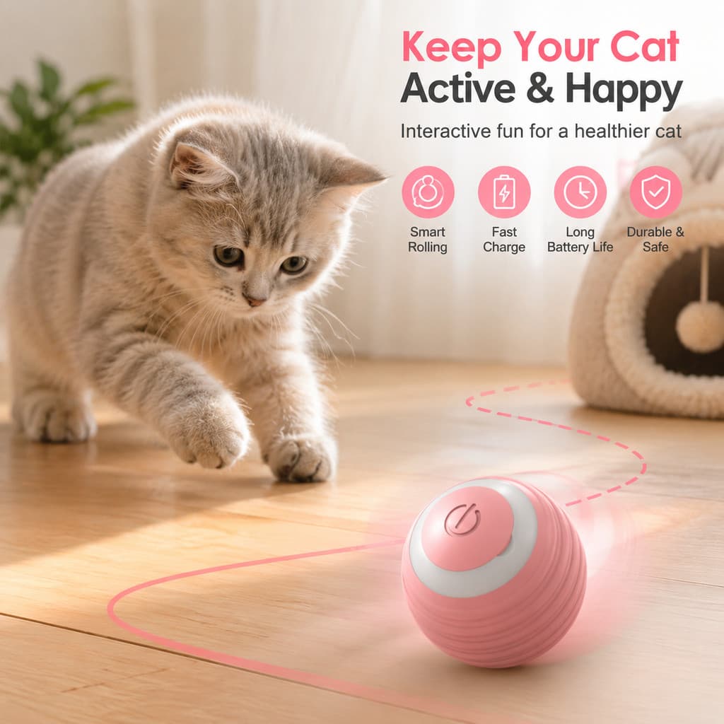 1/2/3 Pcs,Bola EléTrica,Brinquedo Interativo Para Gatos, Bola MáGica Adequado Para Animais De Estimaçã Promoção
