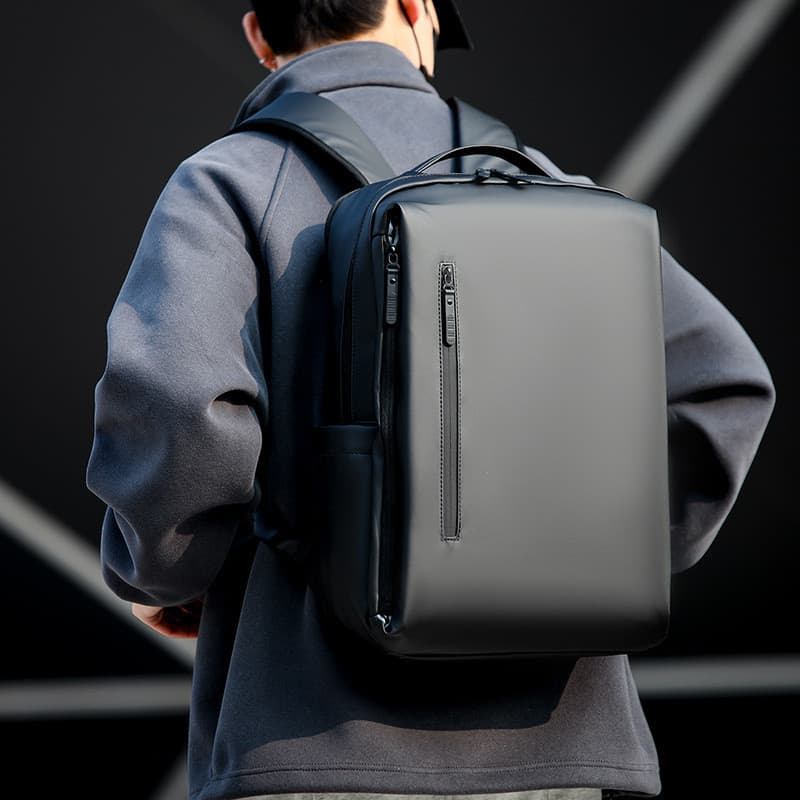 Mochila Masculina De Negócios Viajando Lazer Viagem Cor Sólida Simples Grande Capacidade Computador