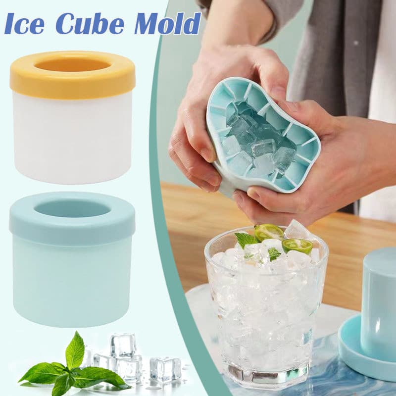 Molde de silicone para cubos de gelo redondos para balde de gelo de geladeira, design criativo para suprimentos de festa