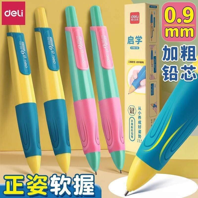 Lápis automático corretor de postura Deli SH169 0,9mm para alunos do primeiro ano do ensino fundamental, lápis robusto c
