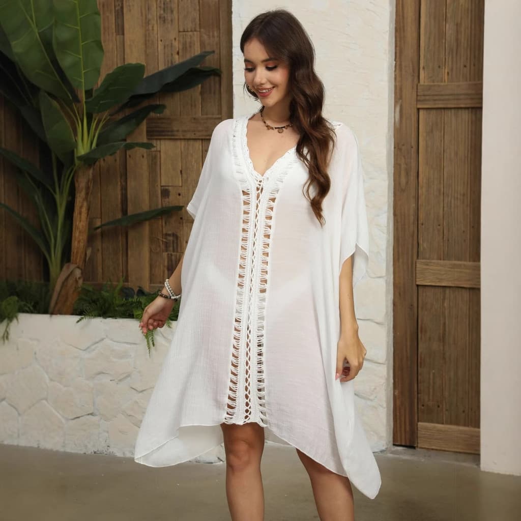 Solto tamanho grande mais magro olhar protetor solar blusa feminina estilo preguiçoso maiô biquíni férias saia à beira-m