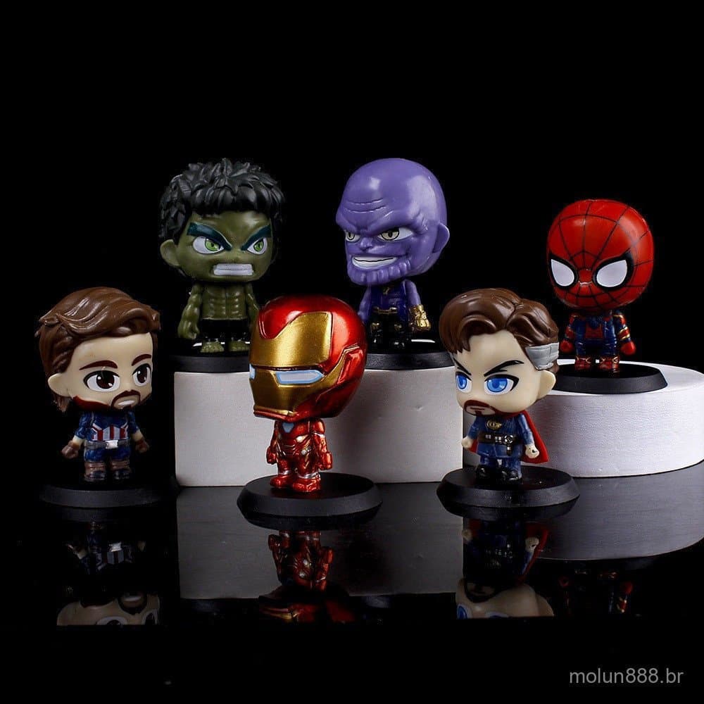 20266 Unidades/Conjunto 7 Cm Marvel Os Vingadores Figura de Anime do Homem-Aranha, Homem de Ferro, Thanos, Hulk, Doutor