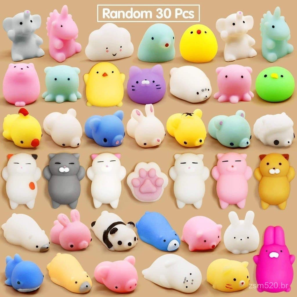 Squishies Kawaii Mochi – 30 Peças De Alívio De Estresse De Animais Fofos Para Crianças , Lembrancinhas E Presente De Ani