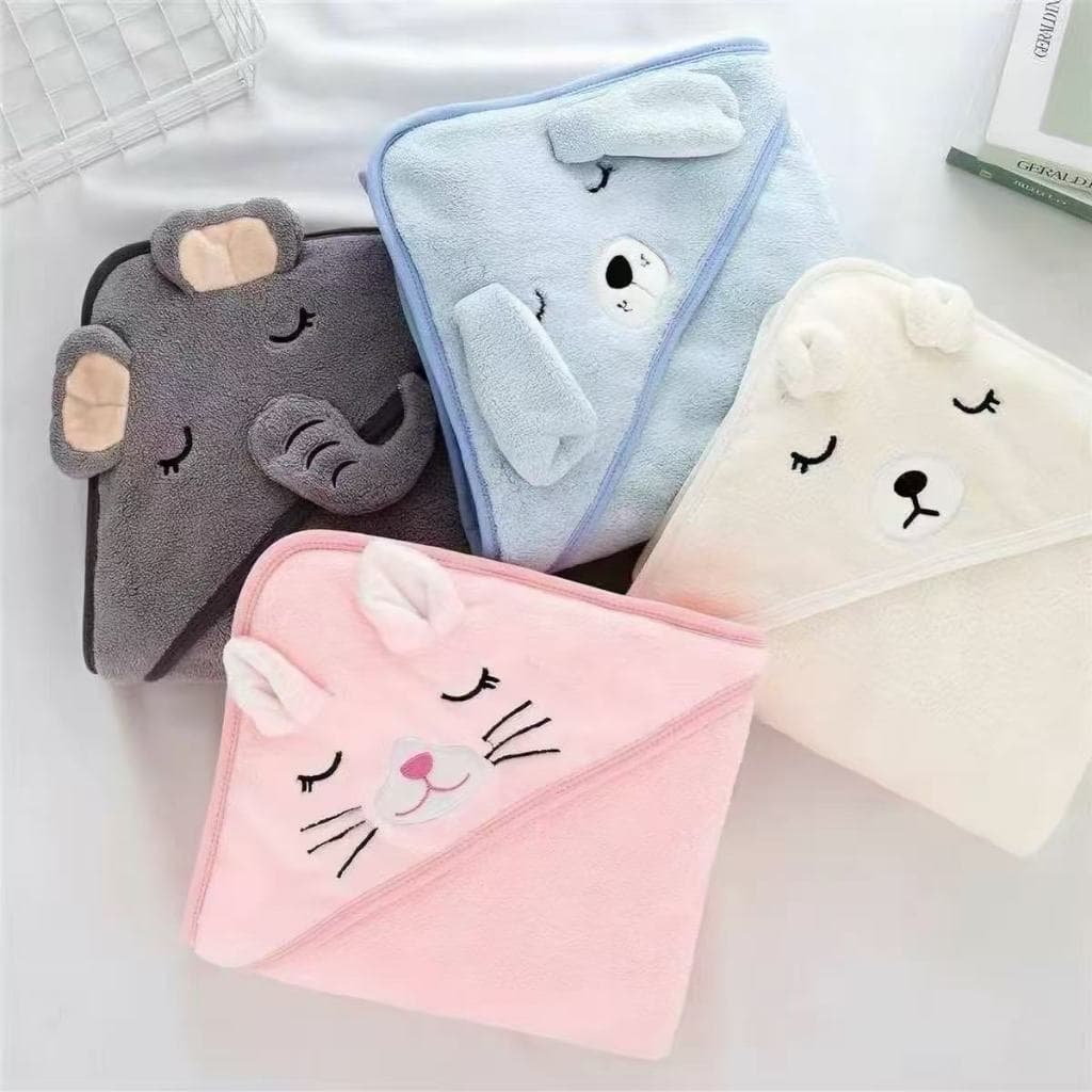 Toalha De Banho Bebê Capuz Roupão Infantil Recém Nascido Criança Bichinho Absorvente 80cm×80cm