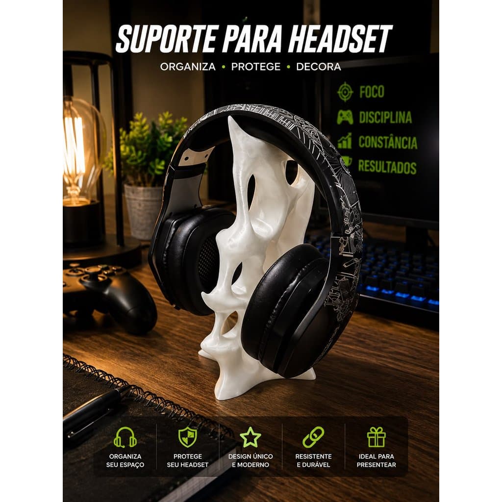 Kit Gamer, Suporte Celular de Mesa, Suporte para Fone , Suporte para Controle Videogamer