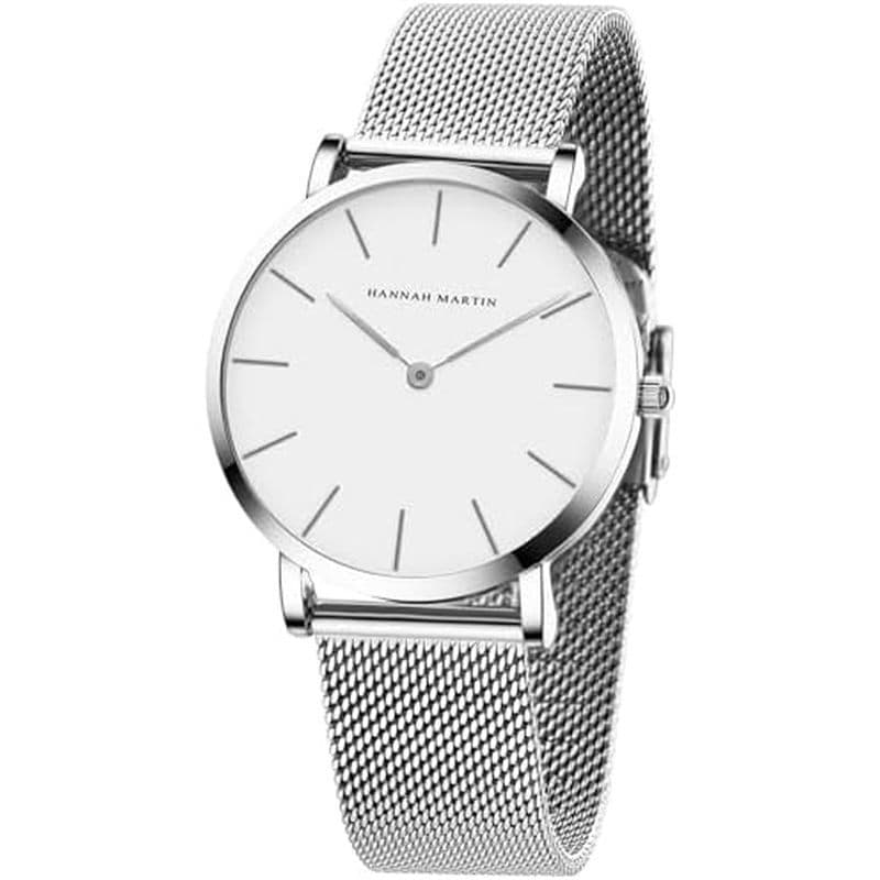 Relógios HANNAH MARTIN Para Mulheres Relógio Analógico Feminino Com Pulseira De Expansão De Aço Inoxidável Mostrador Fin