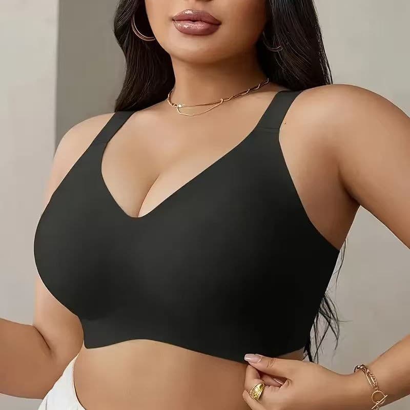 Sutiã plus size sem aro, sutiã de dormir com suporte sem costura, design estilo camiseta, oferece total conforto para bu