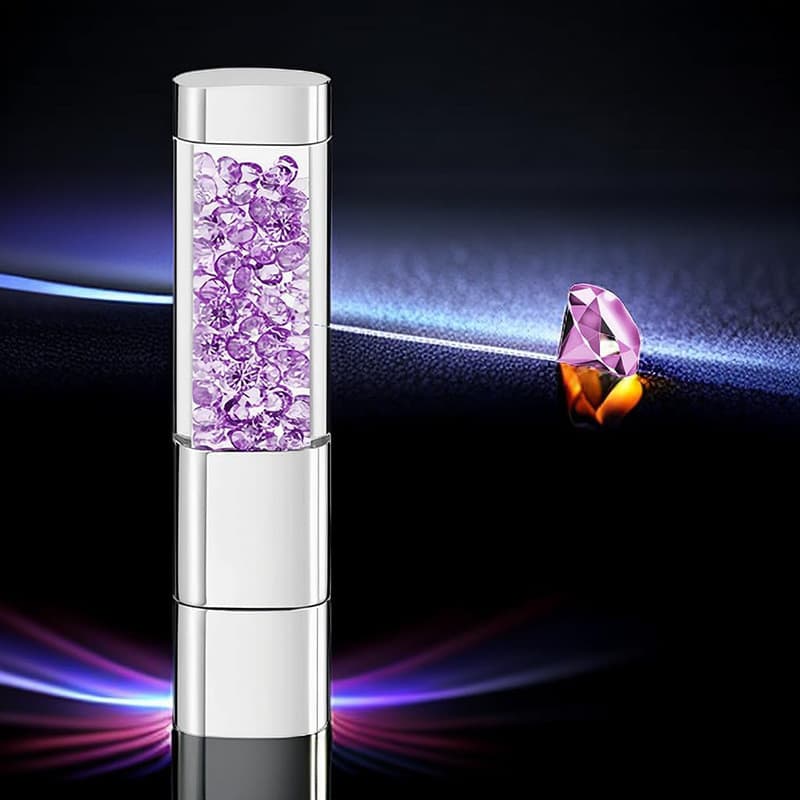 Pen drive USB de cristal 64GB, metal, presente elegante e criativo, pen drive USB em formato de diamante para exposições