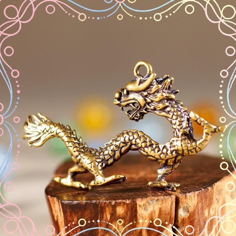 BUD Besta Chinesa Estátua De Dragão Estatueta De Bronze Ornamentos Antigo Cobre Mítico Animal Em Miniatura Decoração De