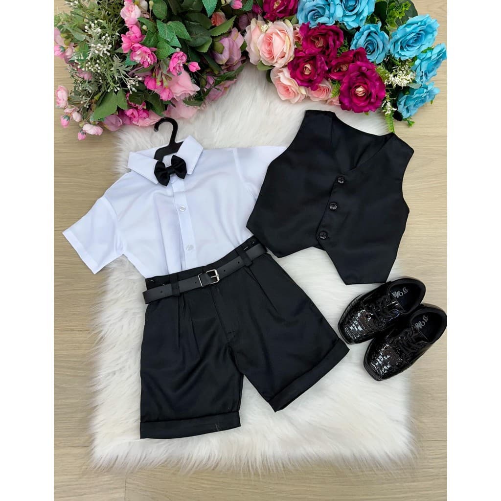 Conjunto Social Miss Cherry Leandro Colete Preto