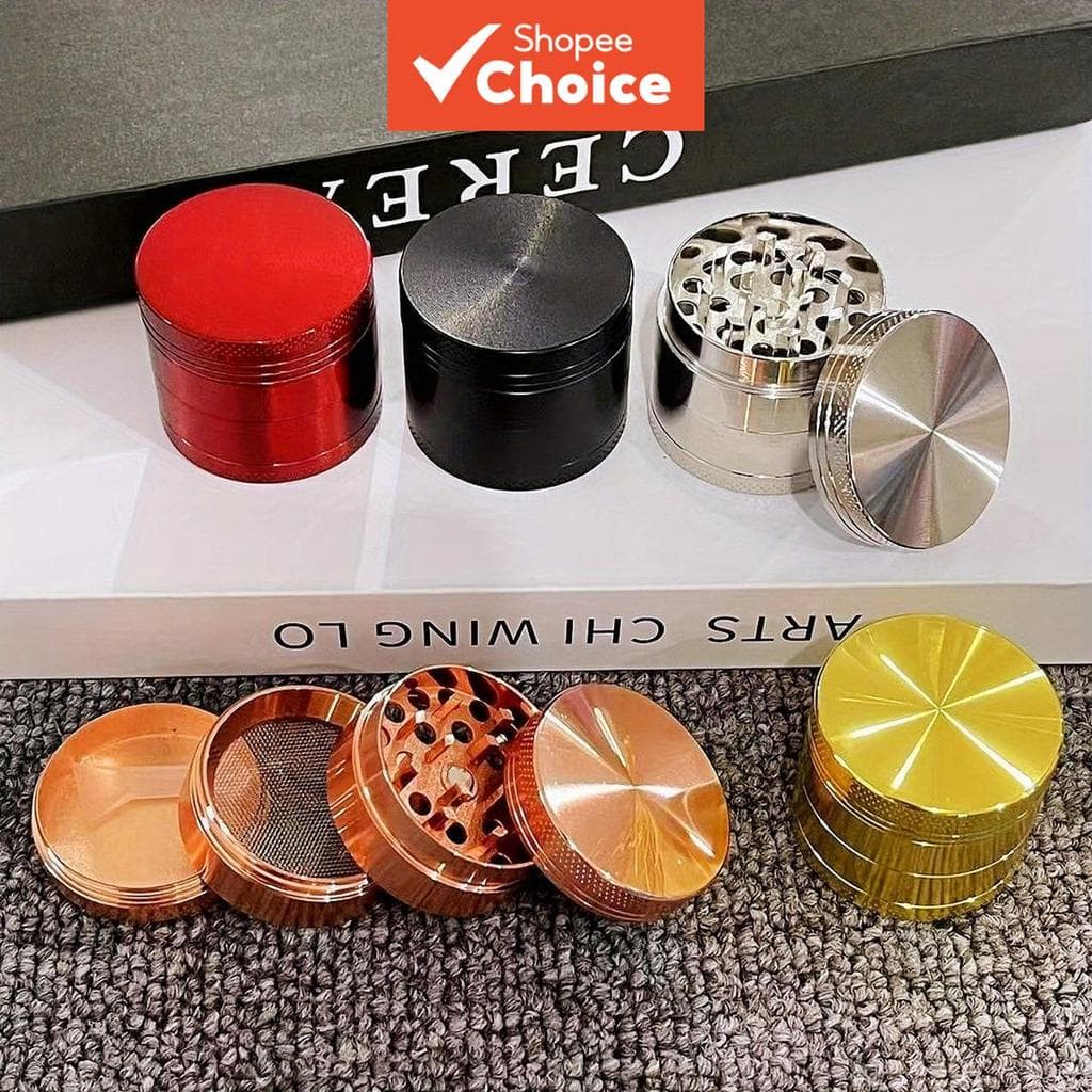 Top Choice Moedor Manual de Especiarias de 40mm com 4 Camadas em Liga de Zinco Sólida, para Sal, Pimenta e Temperos