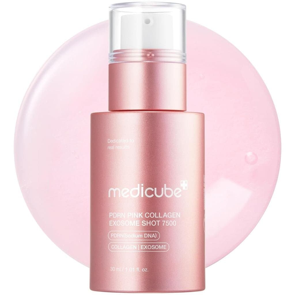Medicube PDRNPink Collagen Exosome Shot Serum 7.500 PPM - Booster Líquido com Exossomos, DNA de Salmão e Spicula - Para