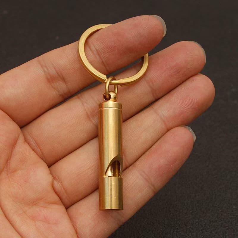 Apito de bronze para salvar vidas ao ar livre, chaveiro de bambu, pingente para competição infantil, apito alto, decoraç