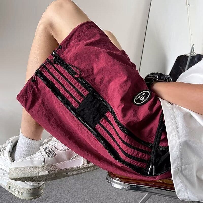 Estilo americano Shorts listrados de secagem rápida meninos estilo fino 2026 Street Wear solto Casual Workwear esportes