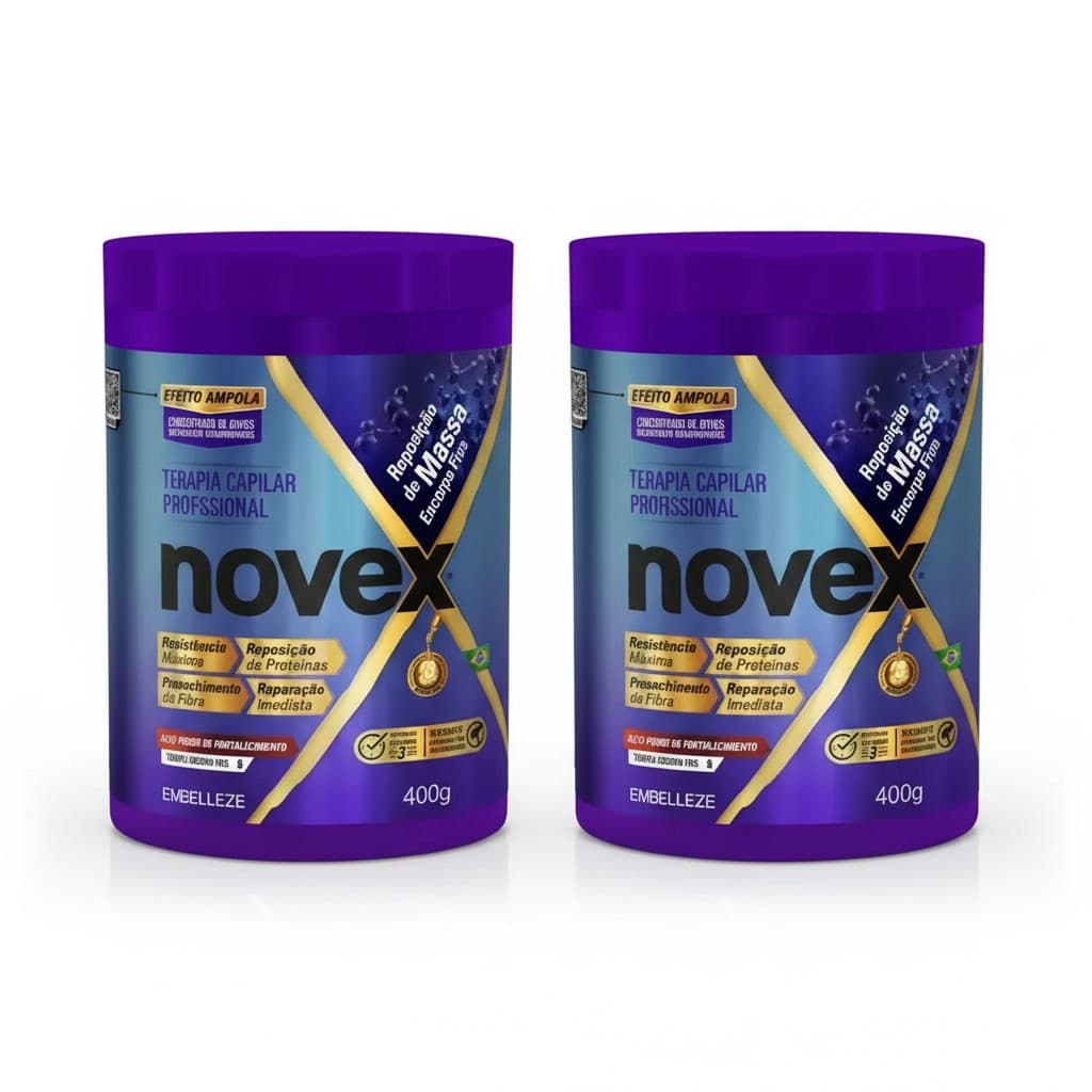 Kit 2 Creme Novex Reposição de Massa 400g Tratamento Capilar Reconstrução e Hidratação