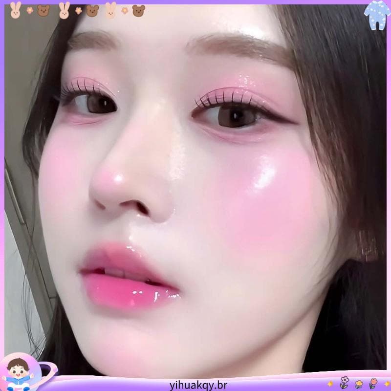 Trevo blush creme hidratante delicado derretendo a cor da pele renderização estilo coreano vitalidade menina falso rosto