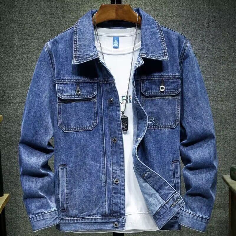 Primavera outono Casual jaqueta jeans masculina na moda All-Match Street Wear solto macacão jaqueta juventude moda topo