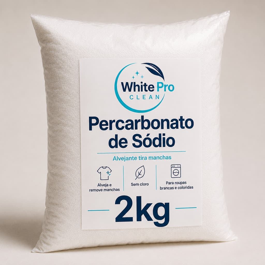 Percarbonato de Sódio 100% Puro Limpeza Em Geral Tira Manchas Roupas Brancas 2KG / 1KG /500G