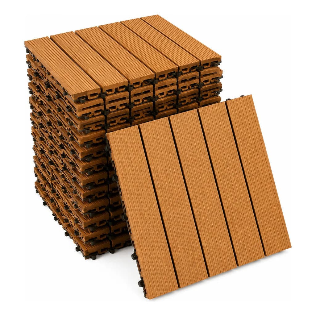 Kit 44 Deck Modular Pvc 30x30 Piso Encaixe Antiderrapante