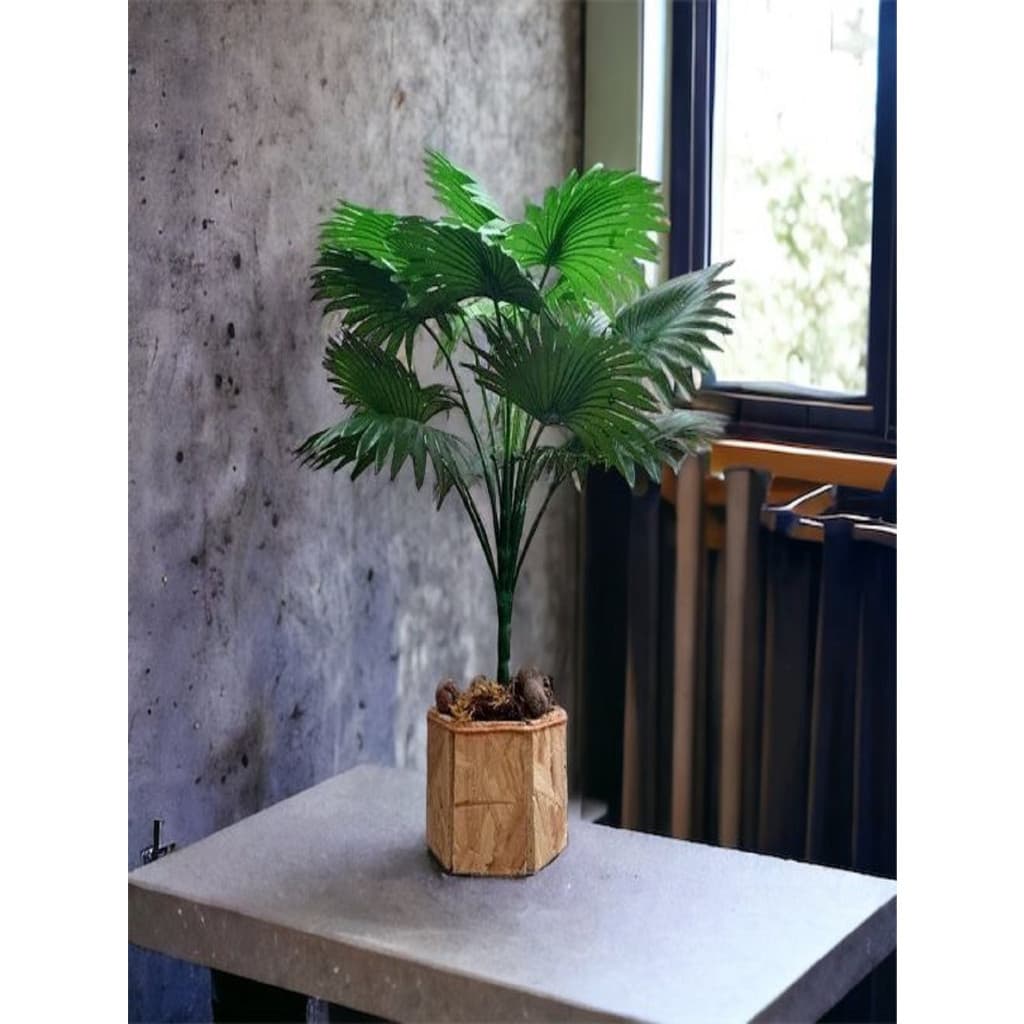 KIT 3 Planta artificial palmeira leque buquê grande verde