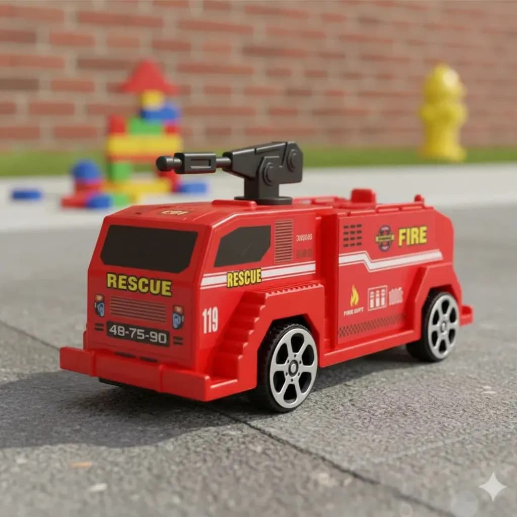Carro Carrinho Caminhão Bombeiro De Fricção