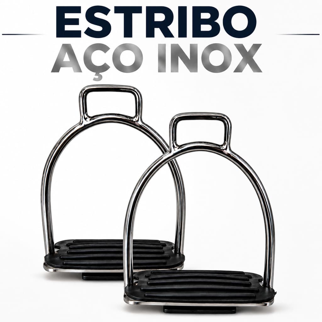 Estribo Inox Antiderrapante Para Arreata de Selas e Arreios Cavalgada vaquejada
