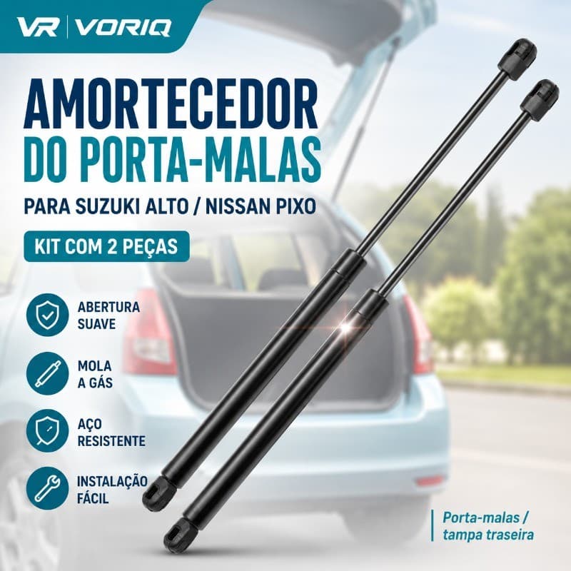 Par Amortecedor Porta Malas Tampa Traseira Suzuki Alto 2009–14 e Nissan Pixo 2009–13