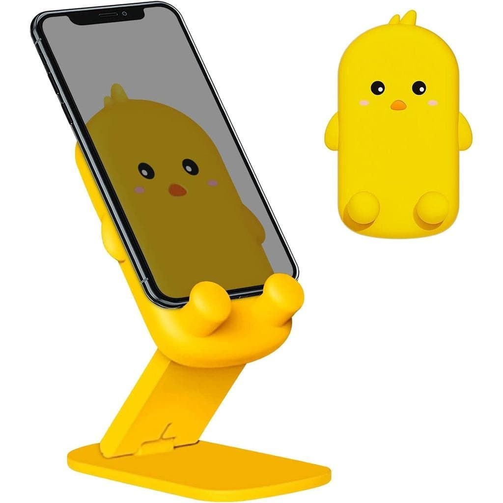 Suporte de Celular Fofo, Dobrável e Ajustável, Suporte de Telefone em Forma de Animal para Mesa, Proteção de Silicone Co