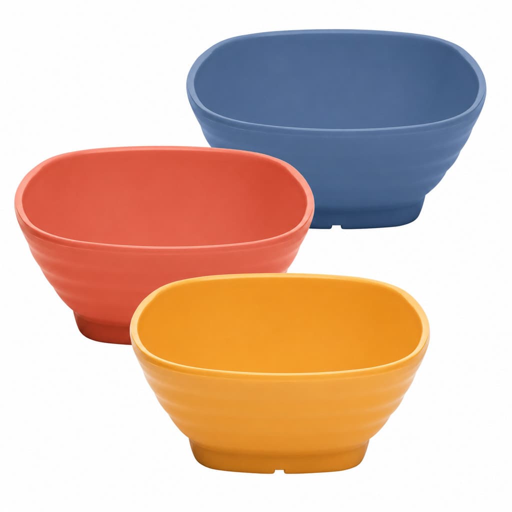 Bowl Quadrado 260ml Em Fibra de Bambu cores Sortidas Lyor