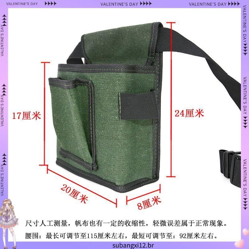 Bolsa de cintura para ferramentas de lona Bolsa para eletricista Bolsa de lona espessada para canteiro de obras Bolsa de