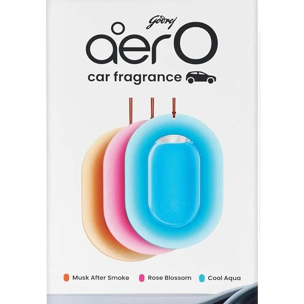 Desodorizador Automotivo Suspenso Godrej Aer O, Pacote Sortido com 3 Aromatizantes Automotivos, Eliminador de Odores Aut