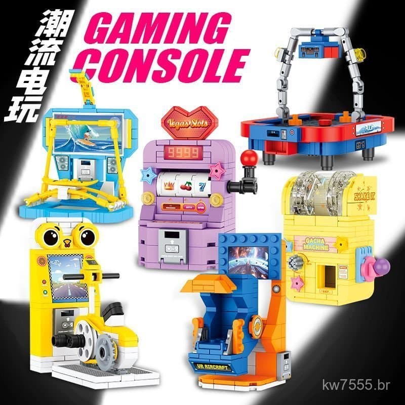 Compatível com consoles de jogos arcade de miniaturas, máquinas voadoras rotativas, máquinas gashapon de montar para cri