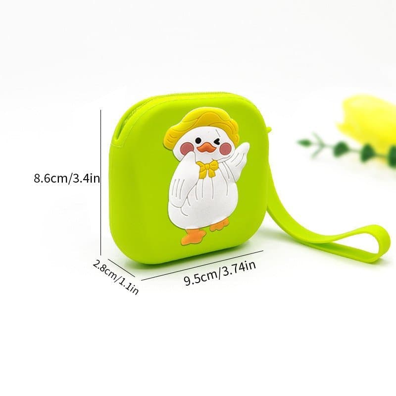 Popular Estojo de Chaves de Silicone DIY, Porta-Moedas de Patinho Fofo, Carteira de Armazenamento Portátil de Silicone c