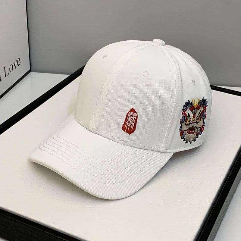❤❤ Chapéu estilo chinês masculino nacional na moda leão despertar bordado boné de beisebol estilo étnico Street Wear Hip