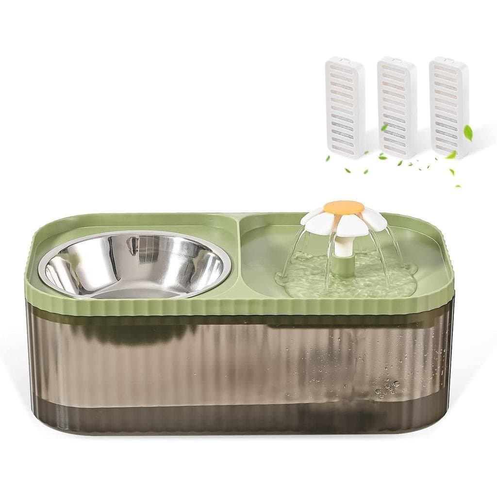 Fonte de Água e Comedouro para Gatos, Dispensador de Água para Animais de Estimação Ultra Silencioso de 3L/101oz com Bom