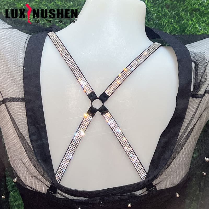 Linda volta cruz diamante sutiã cinta roupa interior alça de ombro fora do ombro ajuste alça de ombro acessórios sutiã f
