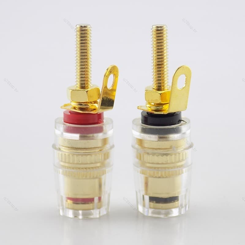 Amplificador Banhado A Ouro De 4mm , Alto-Falante , Plugue Banana , Postes De Ligação , Terminal De Latão , Concha Trans