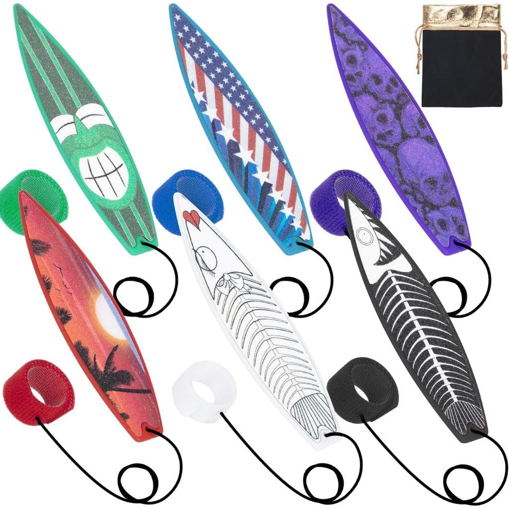 Prancha de Surf de Dedo para Carro, 6 Peças de Mini Prancha de Surf de Dedo para Janela de Carro (Vermelho, Verde, Preto