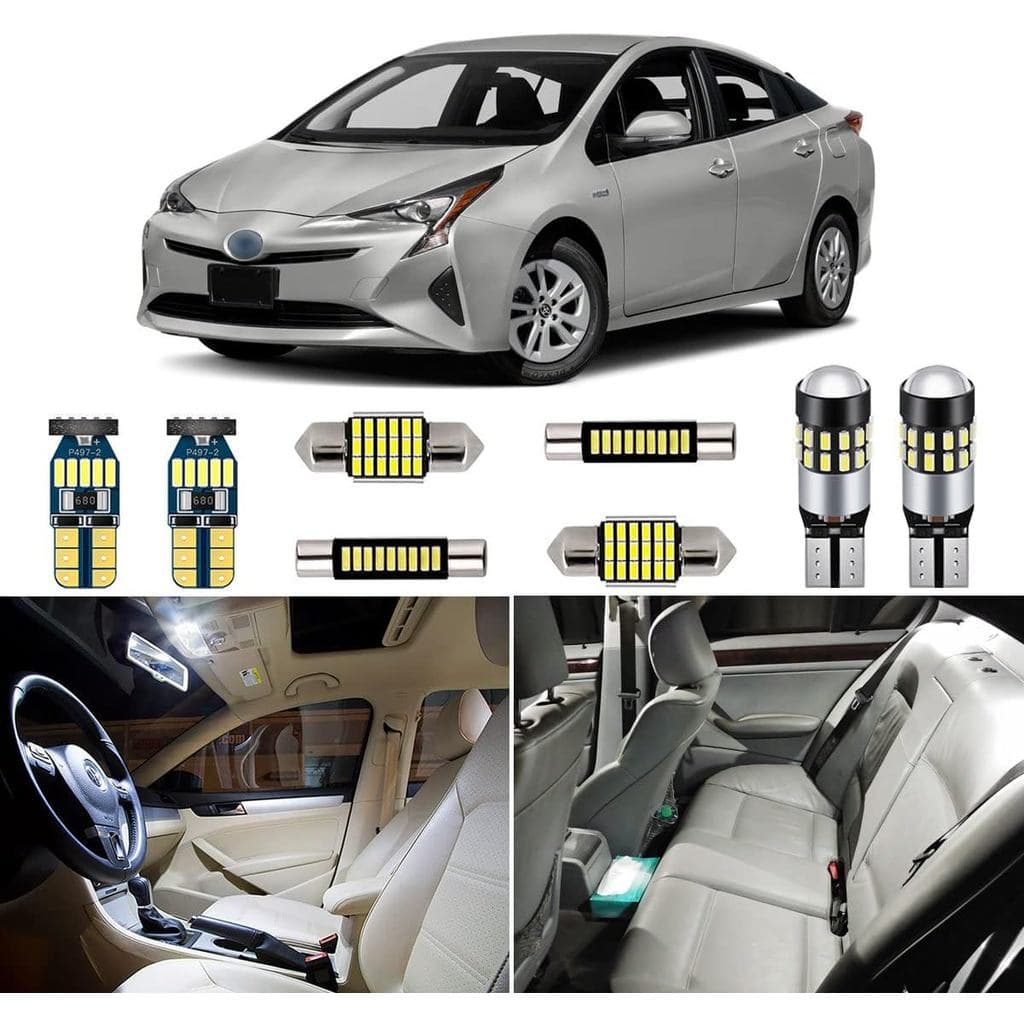 AUTOGINE Kit de 8 Lâmpadas LED Brancas para Interior para Toyota Prius 2016 2017 2018 2019 2020, Lâmpadas LED Super Bril