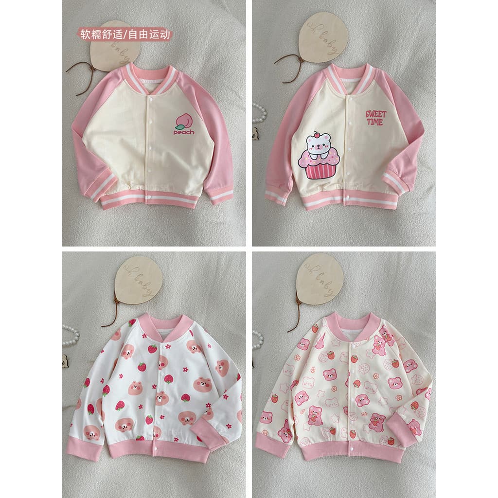 Meninas uniforme de beisebol topos meninos jaquetas de algodão puro crianças pequenas bebê exterior Wear primavera outon