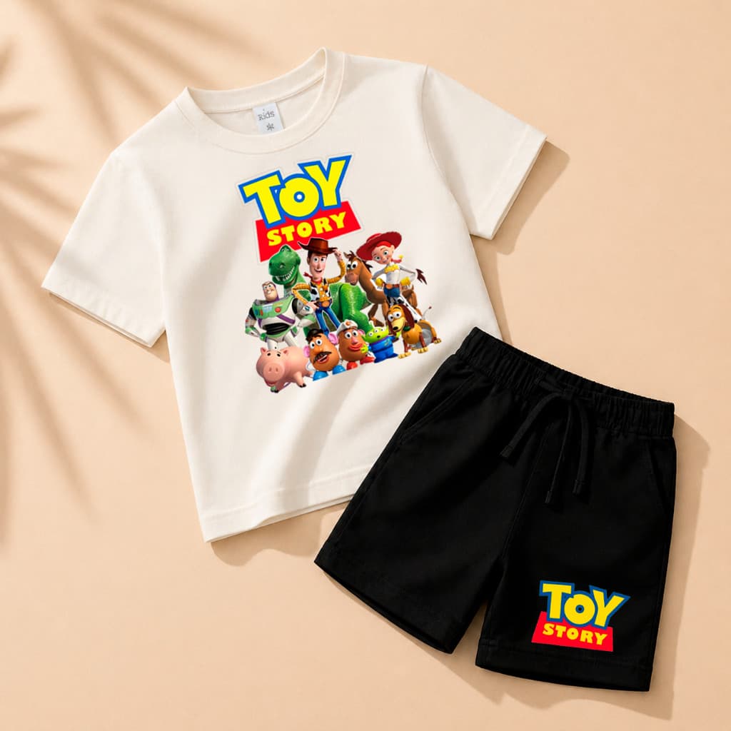 Conjunto Infantil Estampado Toy Story Filme Camisa + Short 100% Algodão