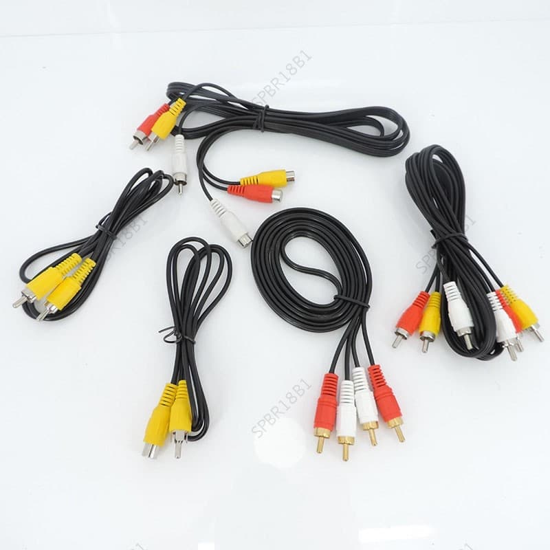 2RCA 3RCA Cabo Macho Para 3 RCA Fêmea Jack Plug Estéreo Soquete AV Adaptador Conector De Áudio Vídeo BR18B1