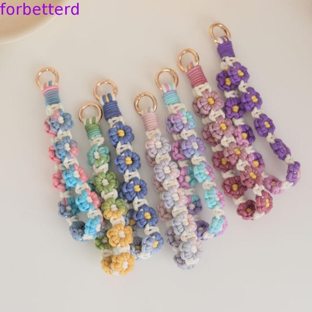 Corda De Capa De Telefone Boho De Cor Gradiente FORBETTERD , Acessórios De Artesanato DIY Chaveiro De Flor De Margarida