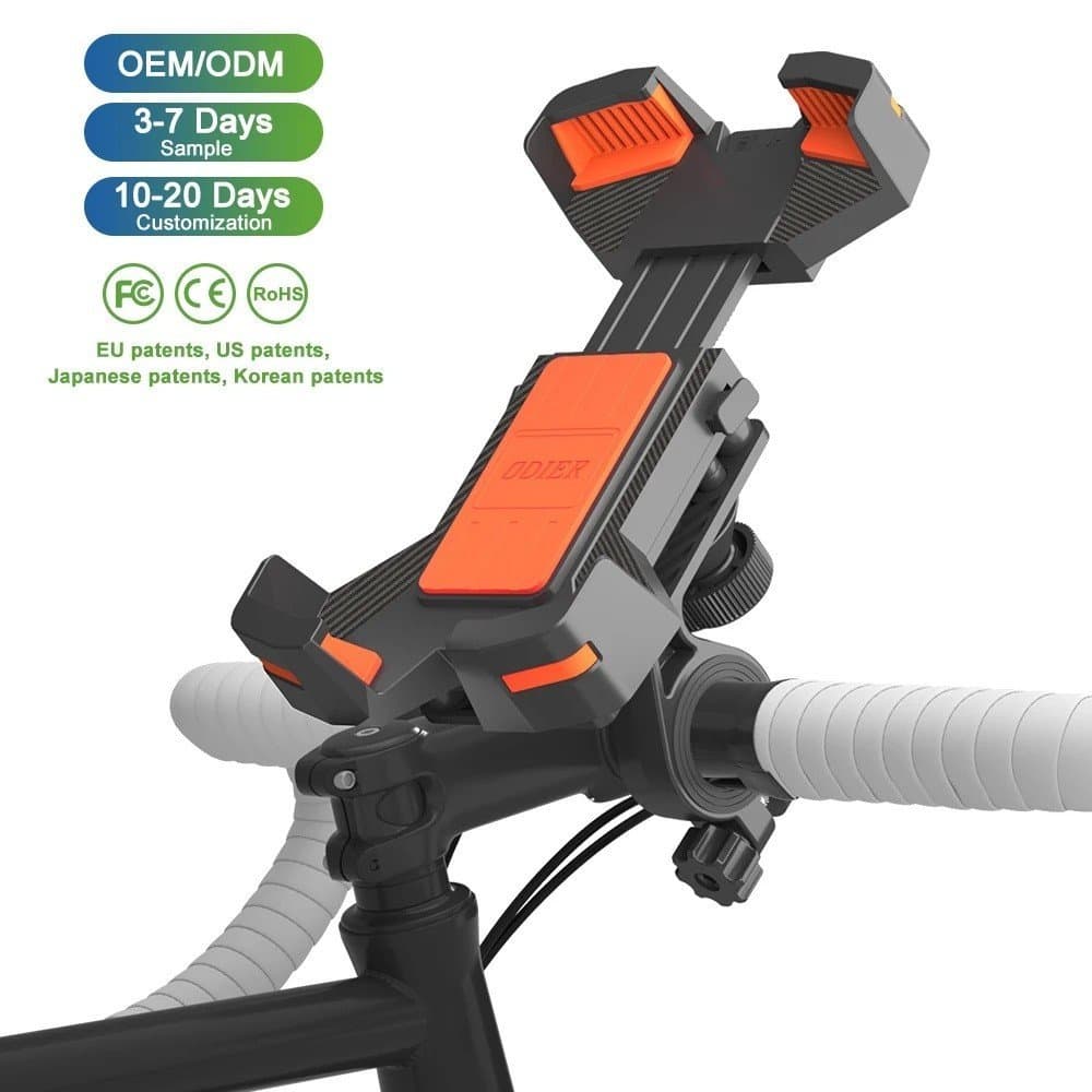 Motocicleta 360 °   Suporte para celular, adequado para espelhos retrovisores de bicicleta, suporte para celular com cli
