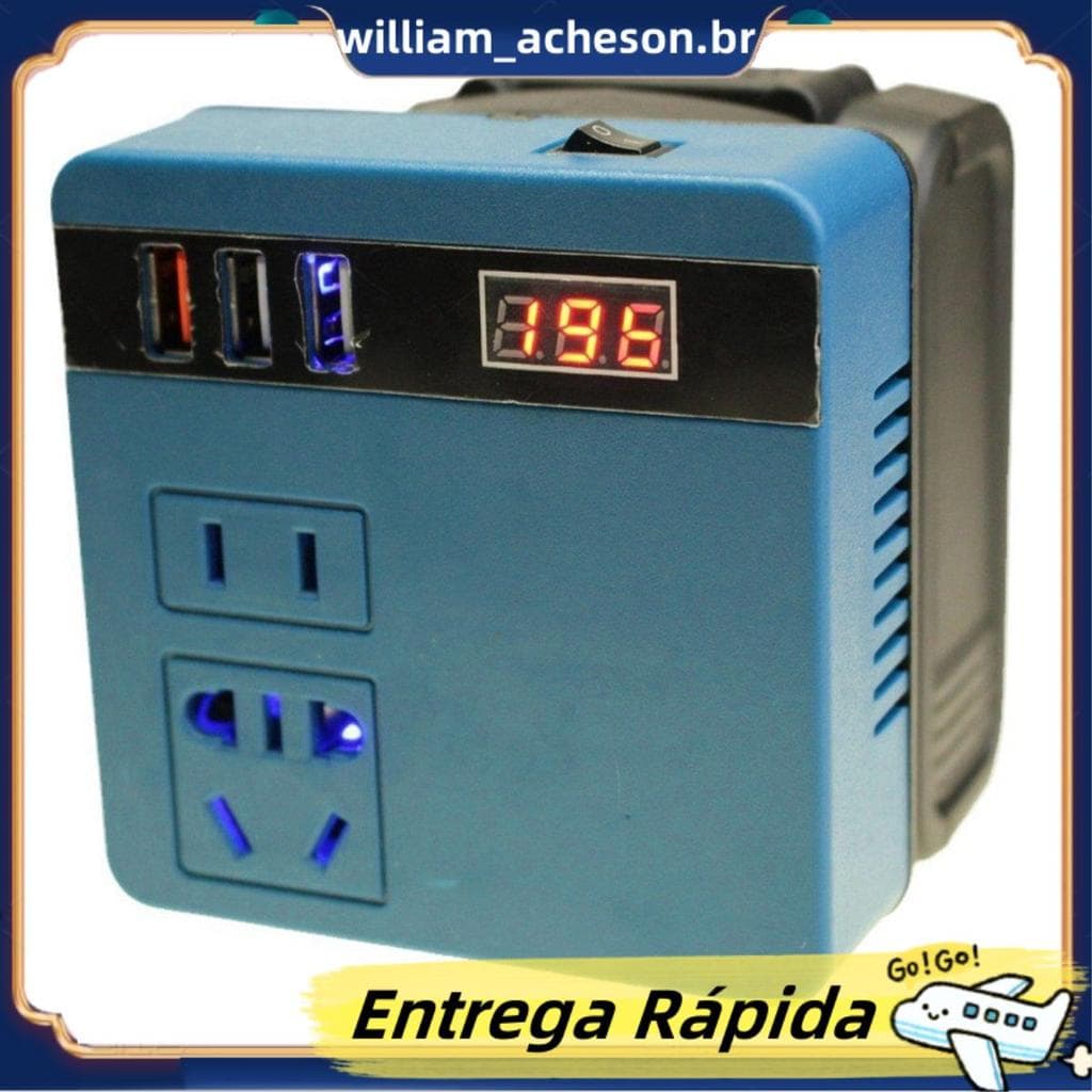 Inversor Portátil Para Bateria De Lítio , Ferramenta De Operação Externa 220V AC/5V DC/20V