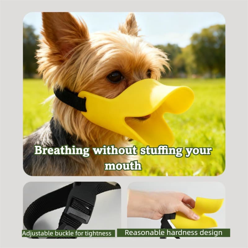 ⭐Mais Vendido⭐Focinheira para Cães - Máscara de Silicone Anti-Mordida e Anti-Latido,Focinheira em Forma de Pato Amarela