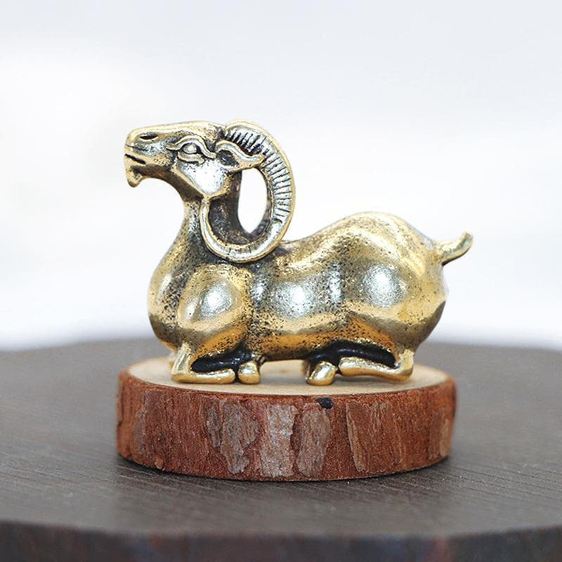 [largeloohg] Modelo de cabra em latão Miniatura de animal Artesanato Brinquedo decorativo para animais de estimação VEXG