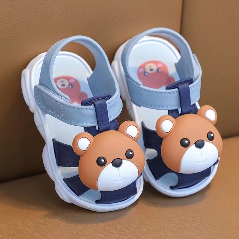 Verão infantil plástico criança sapatos Baotou antiderrapante bonito Super macio Velcro bebê dos desenhos animados sandá