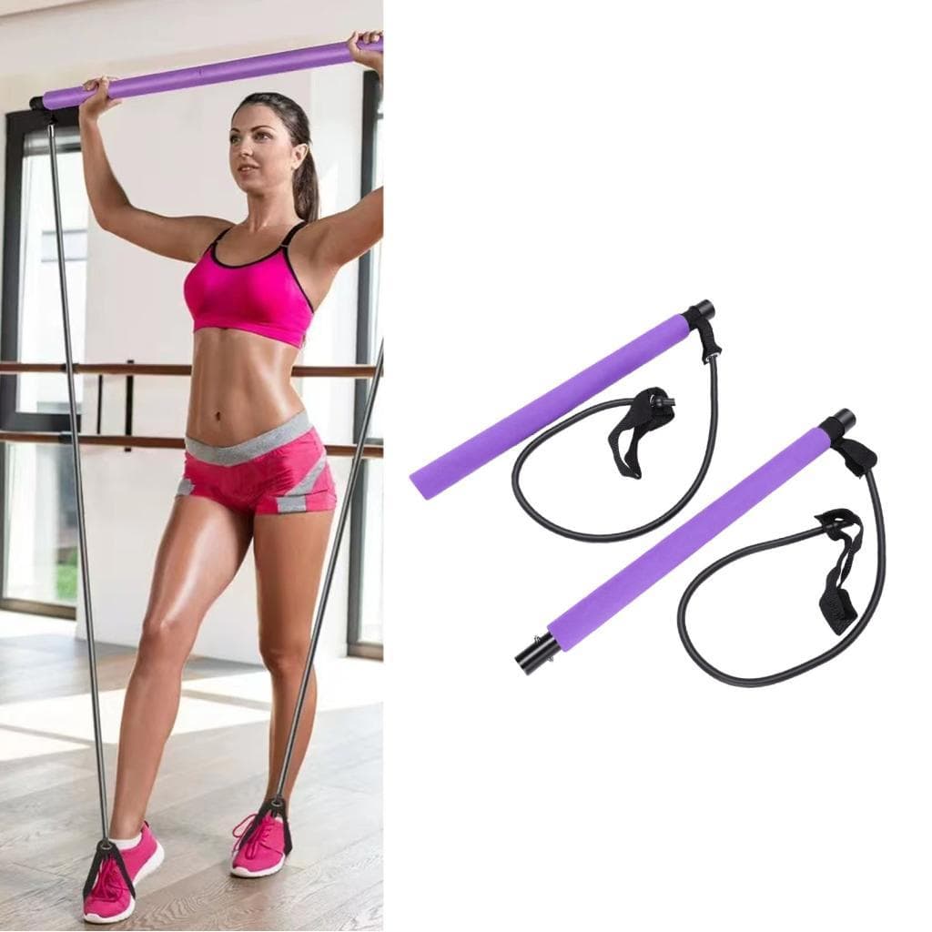 Funien Pilates Bar Resistance Band Fitness Stick Equipamento portátil de ginástica doméstica removível 2 seções com