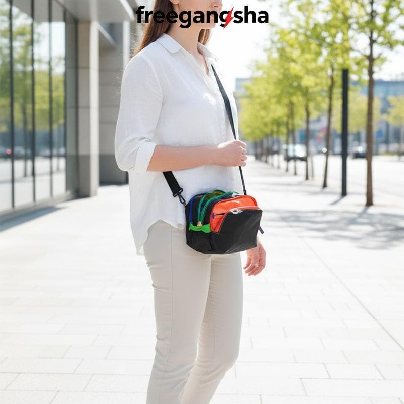 [FRE] Bolsa Crossbody Chique Patchwork Com Vários Compartimentos Zíper Para Organização Eficiente De Viagens [BR]